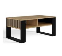 MINI - Table basse rectangulaire industrielle - 90x58x50 - Table basse avec étagère