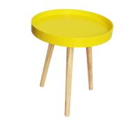 Mini table basse ronde de style nordique jaune - Petite table d'appoint d'angle pour canapé et chevet au design simple, parfaite pour la décoration de la maison et du balcon