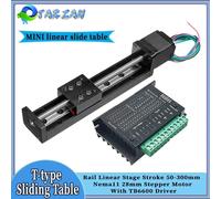 Mini Table coulissante de type T CNC, 50mm 100mm 250mm 300mm, plate-forme de Rail linéaire motorisée, Kit d'entraînement de moteur Nema11, scène linéaire, axe XYZ 150mm Stroke