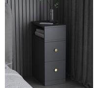 Mini table de chevet avec 2 tiroirs et ouverture latérale, design moderne et simple pour petit appartement, chambre à coucher, suceur plat