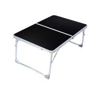 Mini table de lit pliable et portable pour ordinateur portable avec espace de rangement pour écrire, étudier, manger, camping, design noir léger avec pieds en plastique