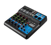 Mini table de mixage audio DJ - Système de console de mixage 5 canaux avec Bluetooth USB MP3 - Stéréo Live DJ Studio Streaming pour enregistrements professionnels, fêtes et scène KTV