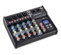 Pronomic B-603 Mini-Mixer Bluetooth USB - Mixeur Compact 6 Canaux, 4 Combo, Alim Phantom, Interrupteur Hi-Z, Port USB, Sorties XLR, Noir.