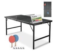 Mini table de ping-pong Flexi avec accessoires, table pliante compacte, jeu de tennis de table intérieur, noir et argent