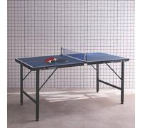 Alice's Garden - Mini Table de ping Pong 150x75cm - Table Pliable Indoor Bleue. avec 2 Raquettes et 3 balles. Valise de Jeu pour Utilisation intérieure. Sport Tennis de Table