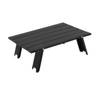 Mini table pliante en aluminium pour la plage, le camping et les pique-niques en plein air, stable et facile à transporter (noir)