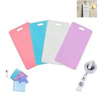 Mini tableau blanc effaçable réutilisable avec clip d'identité, bloc-notes vertical en silicone au format de poche pour infirmières et enseignants, inscriptible double face (portrait)