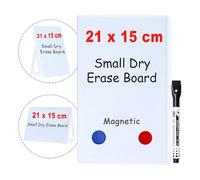 Mini tableau blanc, magnétique, format A5, 21 x 15 cm, avec support, petit tableau effaçable à sec, pour bureau avec marqueur