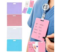 Mini tableau blanc réutilisable avec clip pour badges d'identité, bloc-notes horizontal en silicone, bloc-notes portable au format de poche pour infirmières, médecins, enseignants (bleu)