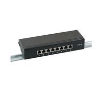 Mini - Tableau de connexions - montable sur rack, montable sur mur - CAT 6a - STP - RJ-45 X 8 - RAL 9005, noir - 1U - 10"