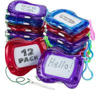 Mini tableau magnétique Bedwina - Lot de 12 tableaux effaçables avec clip pour sac à dos et porte-clés, pour dessiner, griffonner et offrir aux enfants