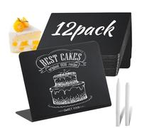 Mini tableau noir, 12 pièces, petit tableau avec 2 pièces, stylo, type L, numéros de tables, buffet, panneaux de mariage, fête, restaurant, numéro de table, étiquettes de prix