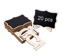 Mini Tableau Noir 20 Pcs Board Craie Rectangle avec Support Etiquette Ardoises Pour Photo Tags Décoration Mariage