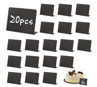 Mini Tableau Noir, 20 Pcs Petit Panneaux d'Affichage, Signe de Tableau Écrire pour Mariage, Fête, Tableau de Table, Étiquette de Prix de Nourriture, Café, Bar Décorations, 100 x 75mm