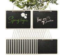 Mini tableau noir 20 Pièces Panneau En Bois Double Face Suspendable