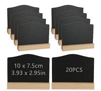 Mini tableau noir avec chevalets de soutien, tableau noir double face, petit tableau noir de table avec supports en bois pour l'école, panneau de message, mariage, fête, panneaux alimentaires