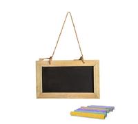 Mini tableau noir craie à suspendre: ardoise bois cadre naturel, pancarte personnalisable décor cuisine, porte, mariage, petite ardoise murale, message créatif, 20 x 12 cm