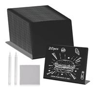 Mini Tableau Noir Etanche Mini Ardoise Sécurité Mini Panneau Daffichage 20pcs Ardoise Noire 10x7.5cm Réutilisée Effacable pour Buffet Mariage Boulangerie Fête Restaurant Bar
