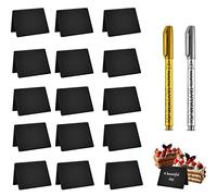 Mini Tableau Noir, Mini Panneau D'affichage, 15 Pièces Mini Ardoise Craie Plastique, Mini Tableaux Noir, Mini Tableau Noir Table, pour Buffet, Mariage, Boulangerie, Fête, Petit Tableau Noir - 75x100mm