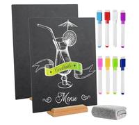 Mini tableaux noirs avec supports pour décorations de table, présentation des plats dans les restaurants, tableaux d'affichage, petites entreprises, mariages, banquets, cafés (21 x 30 cm)