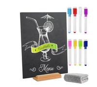Mini tableaux noirs avec supports pour décorations de table, présentation des plats dans les restaurants, tableaux d'affichage, petites entreprises, mariages, banquets, cafés (21 x 30 cm)