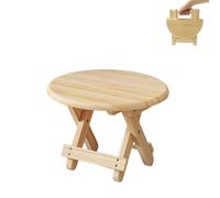 Mini Tabouret Pliant en Bois Rond. Mini Banc de Voyage, Marchepied pour Enfant, Repose-Pieds Portable pour la Maison, la Salle de Bain, la Cuisine, Le Jardin, Le Bureau, Les Voyages. Supporte 90 kg.