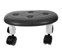 Mini Tabouret Rond Roulant Noir, Siège Ergonomique pour chaussures | Assise Basse Confortable, Surface Lisse en Métal Aluminium et PP, Déplacement Facile au Bureau ou Dressing