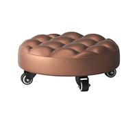 Mini Tabouret Roulant Bas avec Roues, Tabouret Roulant Court avec Roues Lourdes pour Garage, Jardinage, Maison, fête Quotidienne, Salon de manucure, Spa, pédicure, s Brown
