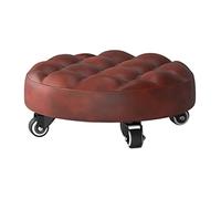 Mini Tabouret Roulant Bas avec Roues, Tabouret Roulant Court avec Roues Lourdes pour Garage, Jardinage, Maison, fête Quotidienne, Salon de manucure, Spa, pédicure, s Red Wine