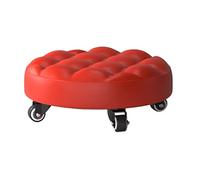 Mini Tabouret Roulant Bas avec Roues, Tabouret Roulant Court avec Roues Lourdes pour Garage, Jardinage, Maison, fête Quotidienne, Salon de manucure, Spa, pédicure, s Red
