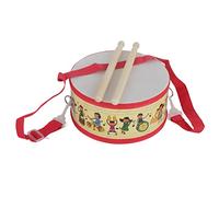 Mini Tambour à Main en Bois, Instrument de Percussion pour Enfant, Corps Compact avec bandoulière et Joli Motif, liberté de Rythme pour Chanter, accompagner la Danse, Jeux de fête