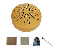 Mini tambour de pluie pour l'extérieur, 3 en 6 notes en acier, carillon de pluie, tambour à main avec baguettes, cadeau pour les amateurs de musique, débutants, enfants et adultes (doré)