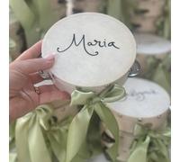 Mini tambourins de mariage personnalisés en bois pour fête, marque-places, cadeaux de mariage personnalisés pour invités, pour enfants et adultes (15 cm)