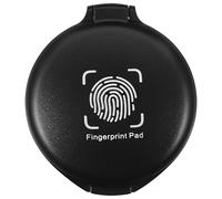 Mini Tampon Encreur Rond Portable Noir, Accessoire de Bureau Léger