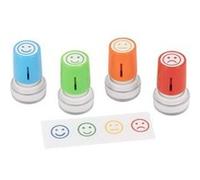 Mini tampons - 4 modèles et couleurs - Humeur, smiley - Idéal pour notation
