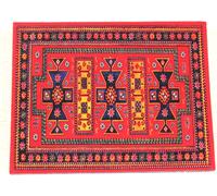 Mini Tapis De Souris - Motif Oriental Créatif En Tissu Textile Avec Pompons En Coton - Tapis De Souris Accessoires D'Ordinateur Sous-Verre 28 X 18 Cm A08#Rouge