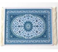 Mini Tapis Oriental Motif Tissu Textile Petit Tapis De Souris Avec Pompons En Coton Tapis De Souris Accessoires D'Ordinateur Dessous De Verre 28 X 18 Cm - 13#Bleu