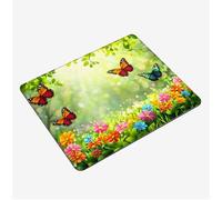 Mini Tapis Souris 24x20cm, Tapis de Souris Vert sous Main Bureau Papillon Mousepad, Surface Lisse et Base en Caoutchouc antidérapante Mouse Pad, avec Bord Cousu Gaming Accessoire, Cadeaux S0-658