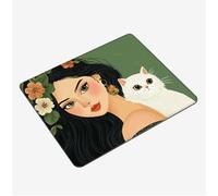 Mini Tapis Souris 29x24cm, Tapis de Souris Vert sous Main Bureau Abstrait Mousepad, Surface Lisse et Base en Caoutchouc antidérapante Mouse Pad, avec Bord Cousu Gaming Accessoire, Cadeaux S0-50