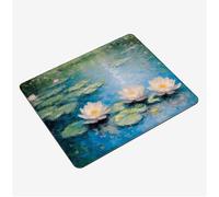 Mini Tapis Souris 29x24cm, Tapis de Souris Vert sous Main Bureau Étang Lotus Mousepad, Surface Lisse et Base en Caoutchouc antidérapante Mouse Pad, Gaming Accessoire, pour Travail Cadeaux S0-488