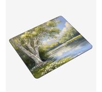Mini Tapis Souris 30x25cm, Tapis de Souris Vert sous Main Bureau Arbre Mousepad, Surface Lisse et Base en Caoutchouc antidérapante Mouse Pad, avec Bord Cousu Gaming Accessoire, Homme Cadeaux S0-654