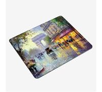 Mini Tapis Souris 34x28cm, Tapis de Souris Paysage sous Main Bureau Rue Mousepad, Surface Lisse et Base en Caoutchouc antidérapante Mouse Pad, avec Bord Cousu Gaming Accessoire, Cadeaux S0-298