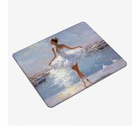 Mini Tapis Souris 40x30cm, Tapis de Souris Blanc sous Main Bureau Danseurs Mousepad, Surface Lisse et Base en Caoutchouc antidérapante Mouse Pad, avec Bord Cousu Gaming Accessoire, Cadeaux S0-916