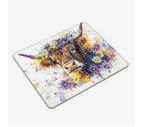 Mini Tapis Souris 40x30cm, Tapis de Souris Vache Highlands Sous Main Bureau Animal Mousepad, Surface Lisse et Base en Caoutchouc antidérapante Mouse Pad, Gaming Accessoire, pour Travail Cadeaux S0-530