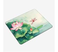 Mini Tapis Souris 42x35cm, Tapis de Souris Vert sous Main Bureau Feuille Lotus Mousepad, Surface Lisse et Base en Caoutchouc antidérapante Mouse Pad, Gaming Accessoire, pour Travail Cadeaux S0-712