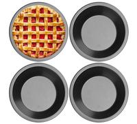 Mini-tarte Pans, 4pcs Mini-tarte-tarte aux 4pcs, 4,3x1.2 Pot Pie Baking Dishes, Individual Pie Pans Mini Pie Tins en acier en carbone Pan à pizza ronde pour les gâteaux de four, quiches, tarteaux, de