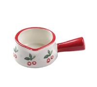 Mini tasse à lait avec anse, 50 ml, en céramique, compatible micro-ondes, lave-vaisselle, design émaillé, petit pot à lait(Rot)