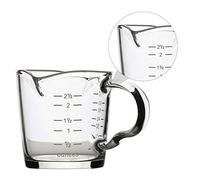 Mini tasse à mesurer en verre de 70 ml avec poignée - Verre à shot de 56,7 g - Tasse à expresso en verre gradué pour bar, fête, vin, cocktail, boisson, lait, café - Petite taille