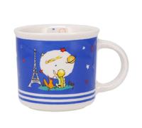 Mini tasse expresso - motif Petit Prince près de la Tour Eiffel de Paris et contemplant des planètes - porcelaine fine et hauteur 7,5CM