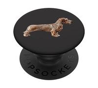 Mini Teckel en Fil de Fer Rouge Miniature beauté PopSockets PopGrip Adhésif